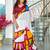 Maroon abstract print mulmul cotton saree with blouse.