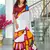 Maroon abstract print mulmul cotton saree with blouse.