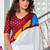 Maroon abstract print mulmul cotton saree with blouse.