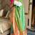 Parrot green silk paithani saree with unstitched blouse piece