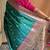 Turquoise silk paithani saree with unstitched blouse piece