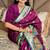 Wine silk paithani saree with unstitched blouse piece