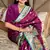 Wine silk blend paithani saree with unstitched blouse piece
