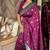 Wine silk paithani saree with unstitched blouse piece