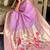 Lavender silk paithani saree with unstitched blouse piece