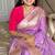Lavender silk paithani saree with unstitched blouse piece
