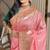 Peach silk paithani saree with unstitched blouse piece
