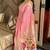 Pink silk paithani saree with unstitched blouse piece