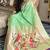 Sea green silk paithani saree with unstitched blouse piece