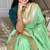 Sea green silk paithani saree with unstitched blouse piece