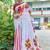 White printed mulmul cotton saree with blouse.