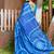 Blue printed mulmul cotton saree with blouse.