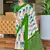 Green ikkat, block print soft pure cotton saree with blouse.
