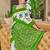 Green ikkat, block print soft pure cotton saree with blouse.