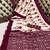 Wine ikkat, block print soft pure cotton saree with blouse.