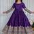 Purple chinon silk party wear embroidery anarkali suit set