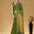 Green floral print muslin cotton saree with blouse.