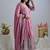 Pink chinon silk party wear embroidery anarkali suit set