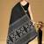 Black floral print muslin cotton saree with blouse.