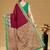Maroon floral print muslin cotton saree with blouse.