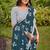Blue floral print soft pure cotton saree with blouse.