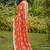 Rust floral print soft pure cotton saree with blouse.