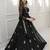 Elegant black embroidered georgette anarkali gown with dupatta – ethnic dress for women