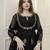 Elegant black embroidered georgette anarkali gown with dupatta – ethnic dress for women