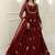Elegant maroon embroidered georgette anarkali gown with dupatta – ethnic dress for women