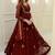 Elegant maroon embroidered georgette anarkali gown with dupatta – ethnic dress for women