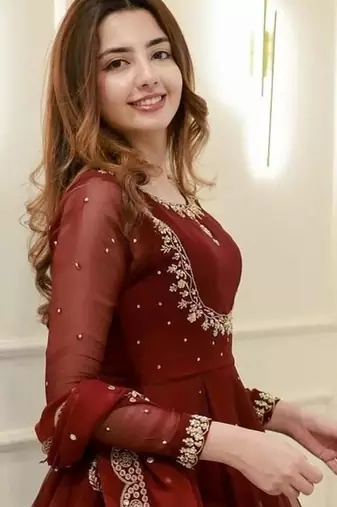  maroon embroidered georgette anarkali gown with dupatta     ethnic dress for women