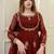 Elegant maroon embroidered georgette anarkali gown with dupatta – ethnic dress for women