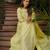 Trending pista yellow embroidered chanderi silk flared kurta pant set with dupatta for women