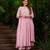 Trending pink embroidered chanderi silk flared kurta pant set with dupatta for women