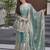 Elegant sky blue embroidered fandy silk kurta sharara set with dupatta for women