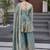 Elegant sky blue embroidered fandy silk kurta sharara set with dupatta for women