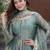 Elegant sky blue embroidered fandy silk kurta sharara set with dupatta for women