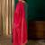 A-line green embroidered silk blend kurta pant set with pink dupatta – festive ethnic wear for women