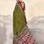 Green, red floral print mulmul cotton saree with blouse.