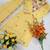  yellow crepe floral embroidered straight kurta palazzo set for women