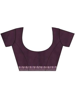 Wine sambalpuri, ikkat soft pure cotton saree with blouse. 5