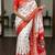 White Color Digital printing Durga Pooja Work Lichi Silk Saree