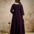 Trending wine embroidered flared vichitra silk kurta pant set with dupatta for women