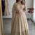 Cream chinon silk party wear embroidery anarkali suit set