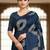 Navy blue ajrakh bandhej handblock print  mulmul cotton saree with blouse.