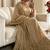 Cream chinon silk party wear embroidery anarkali suit set