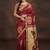Maroon kalamkari print mulmul cotton saree with blouse.