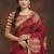 Maroon kalamkari print mulmul cotton saree with blouse.