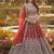 DESIGNER RED NET FABRIC WEDDING BRIDAL LEHENGA CHOLI SEMI STITCHED