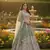 DESIGNER SILVER SKY NET FABRIC WEDDING BRIDAL LEHENGA CHOLI SEMI STITCHED